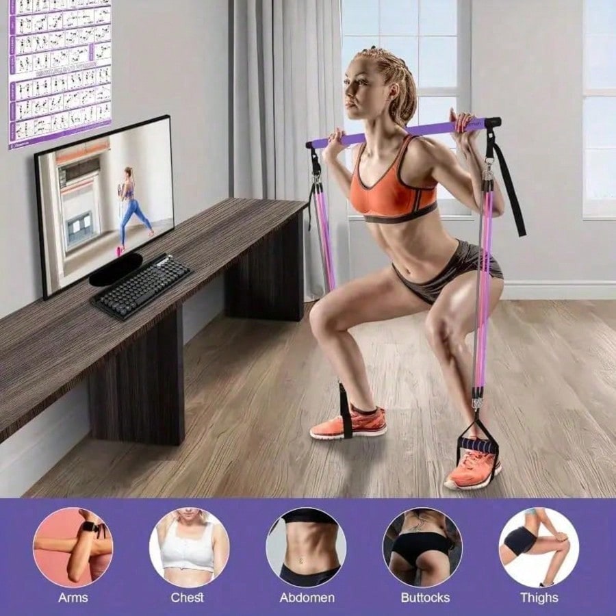 Pilates Bar Kit with Resistanc - огляд і ціна Pilates Bar Kit With Resistance Bands