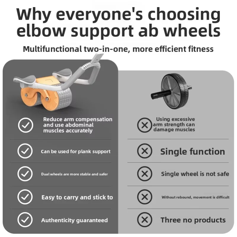 Dual‑Wheel Abdominal Exercise  - огляд і ціна Ab Roller Wheel With Elbow Support