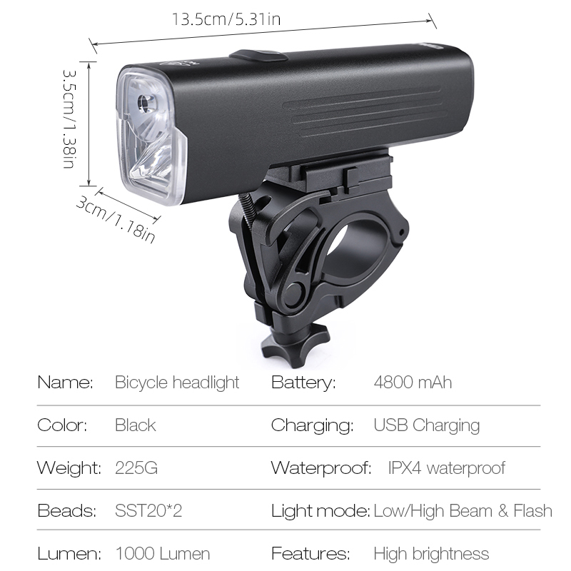GIYO 1000 Lumens Bicycle Light - огляд і ціна Rechargeable Bicycle Headlight 1000 Lumen